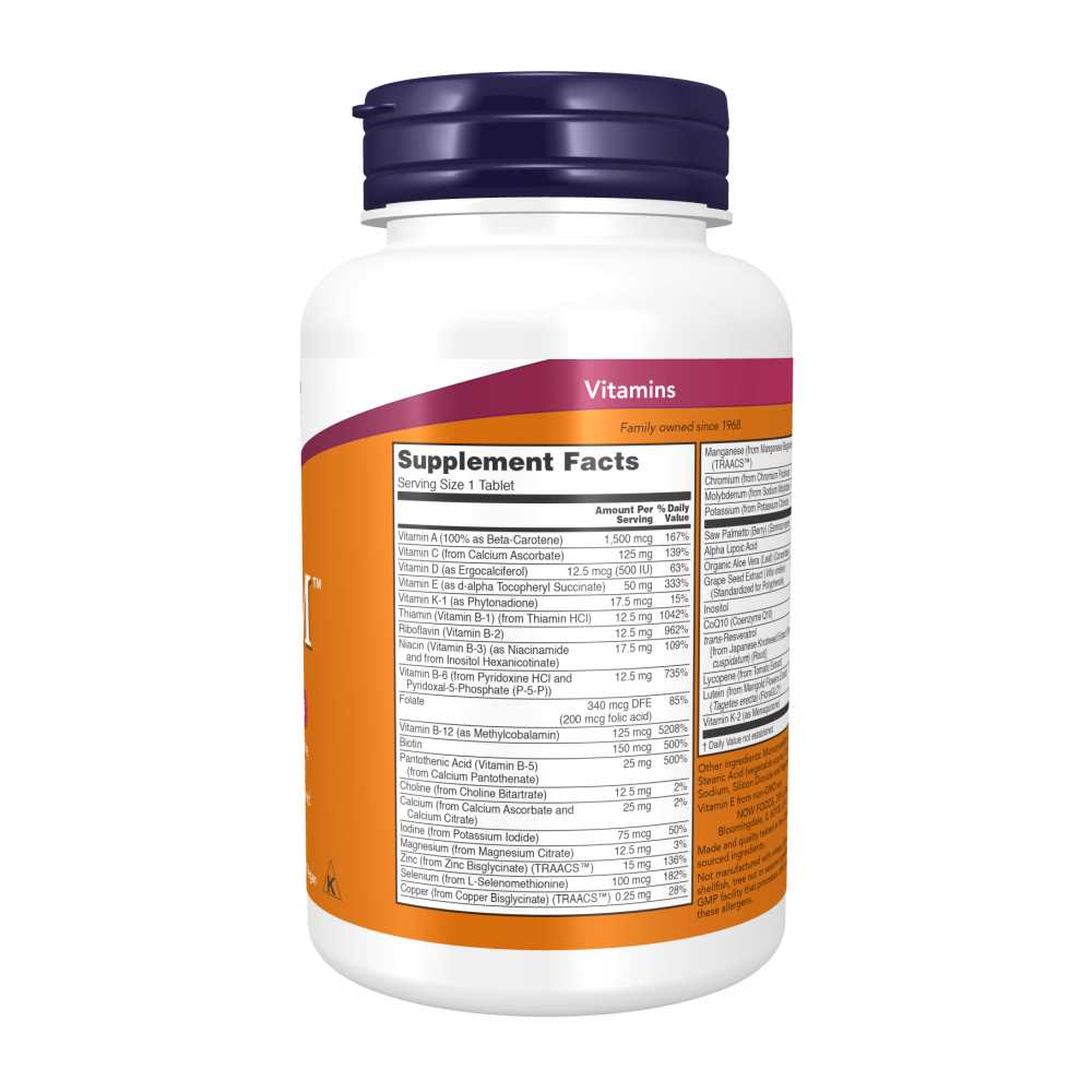 Now Foods Adam Men's Multivitamin – 60 Tablets – with Saw Palmetto, Co Q10, Lycopene thumbnail 3