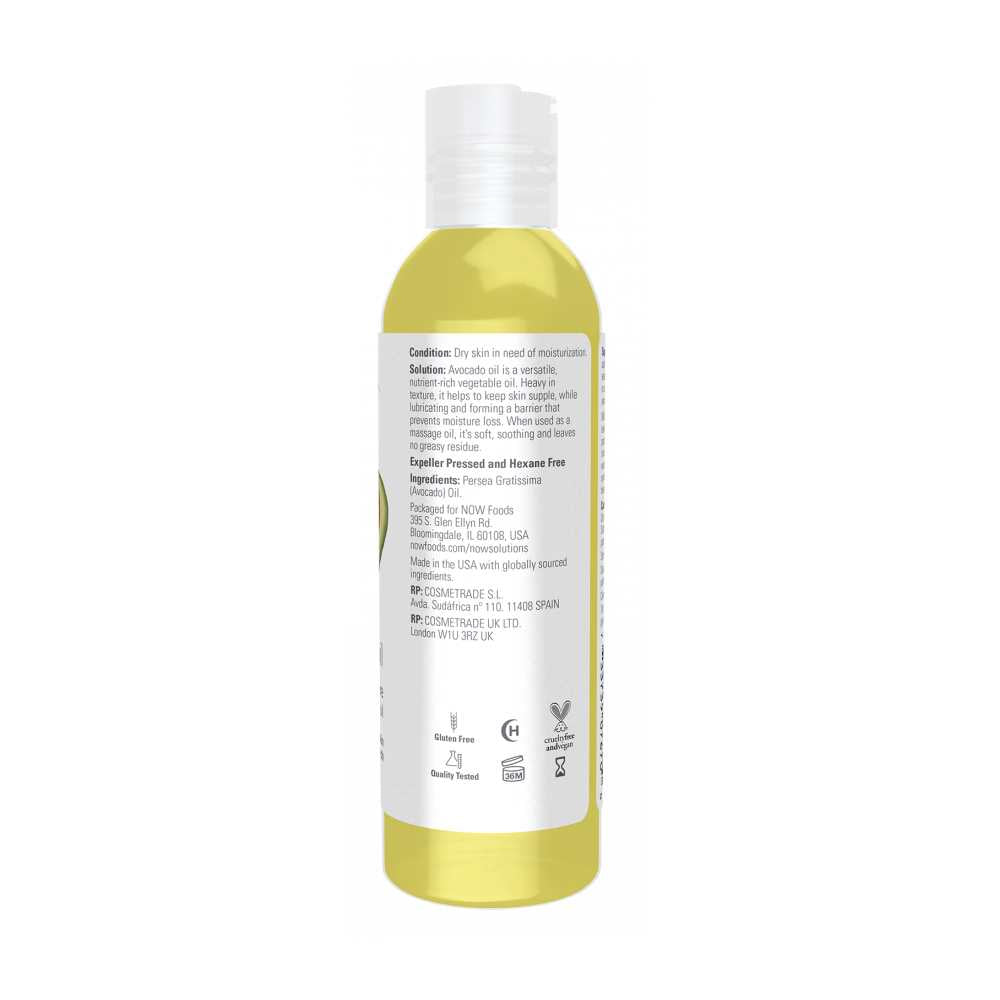 Now Foods Avocado Oil – 100% Pure & Nourishing – Moisturizing Oil for Skin & Hair – 118 M L thumbnail 2