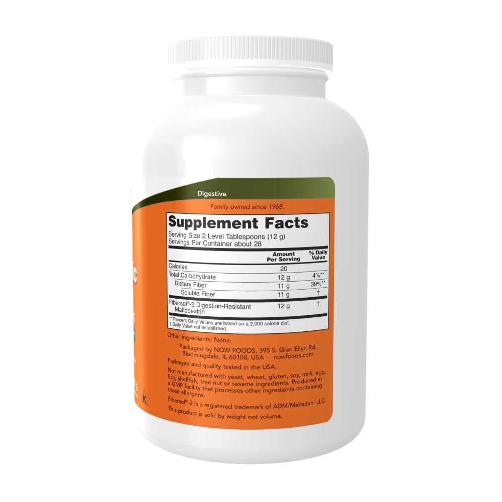 Now Foods Prebiotic Fiber Powder – 340g – Maintains Regularity & Supports Gut Health thumbnail 2