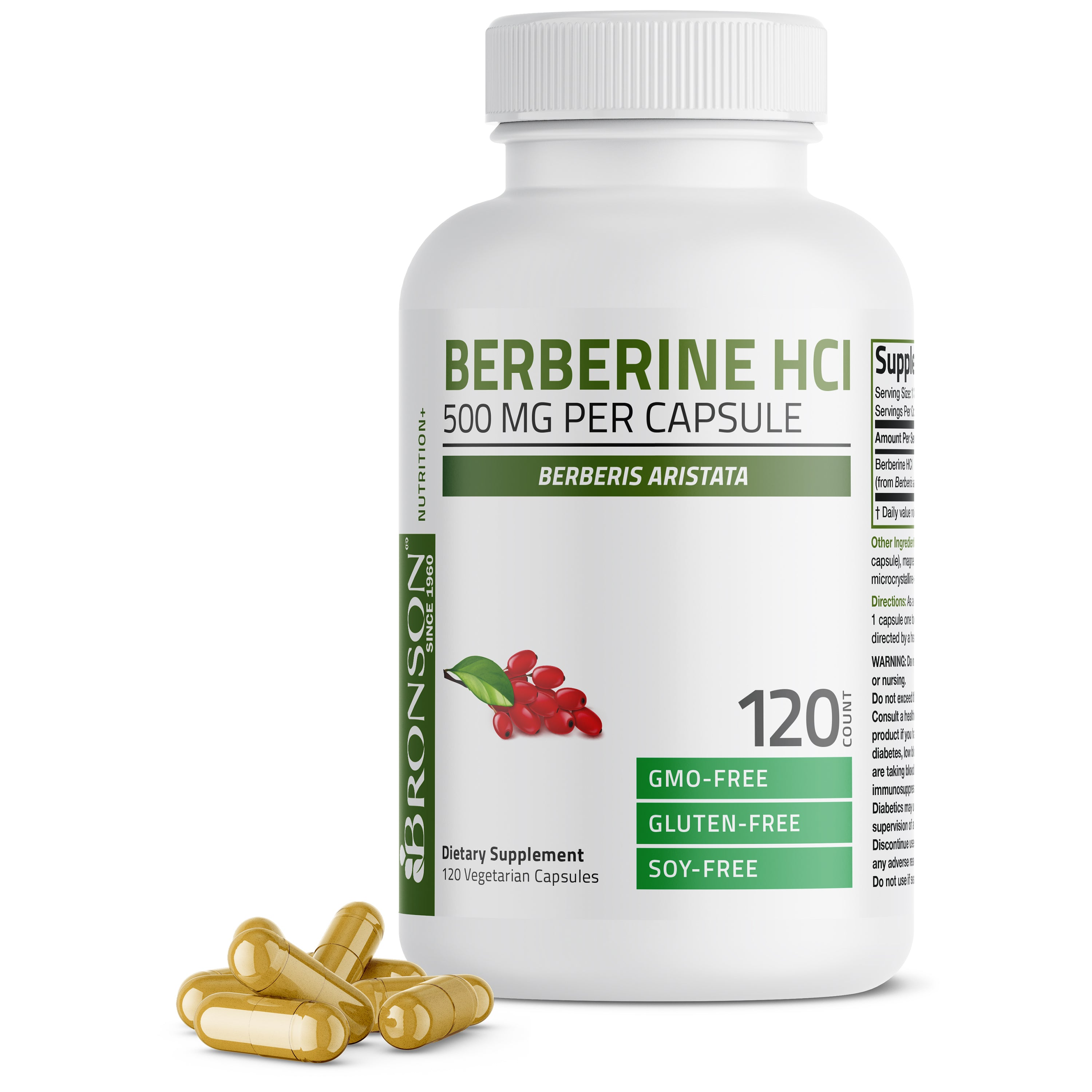 Bronson Vitamins Berberine 500 Mg 30 Caps thumbnail 3