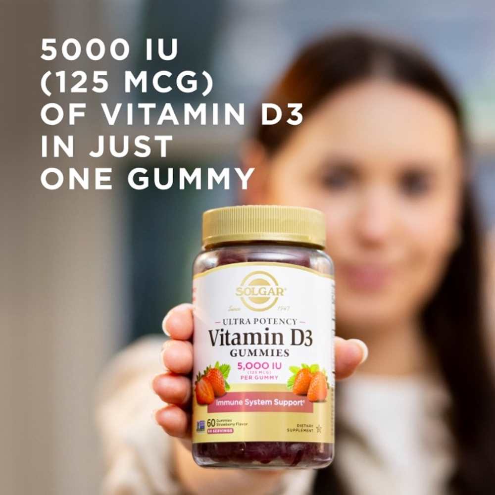 Solgar Ultra Potency Vitamin D3 Strawberry 60 Gummies thumbnail 2