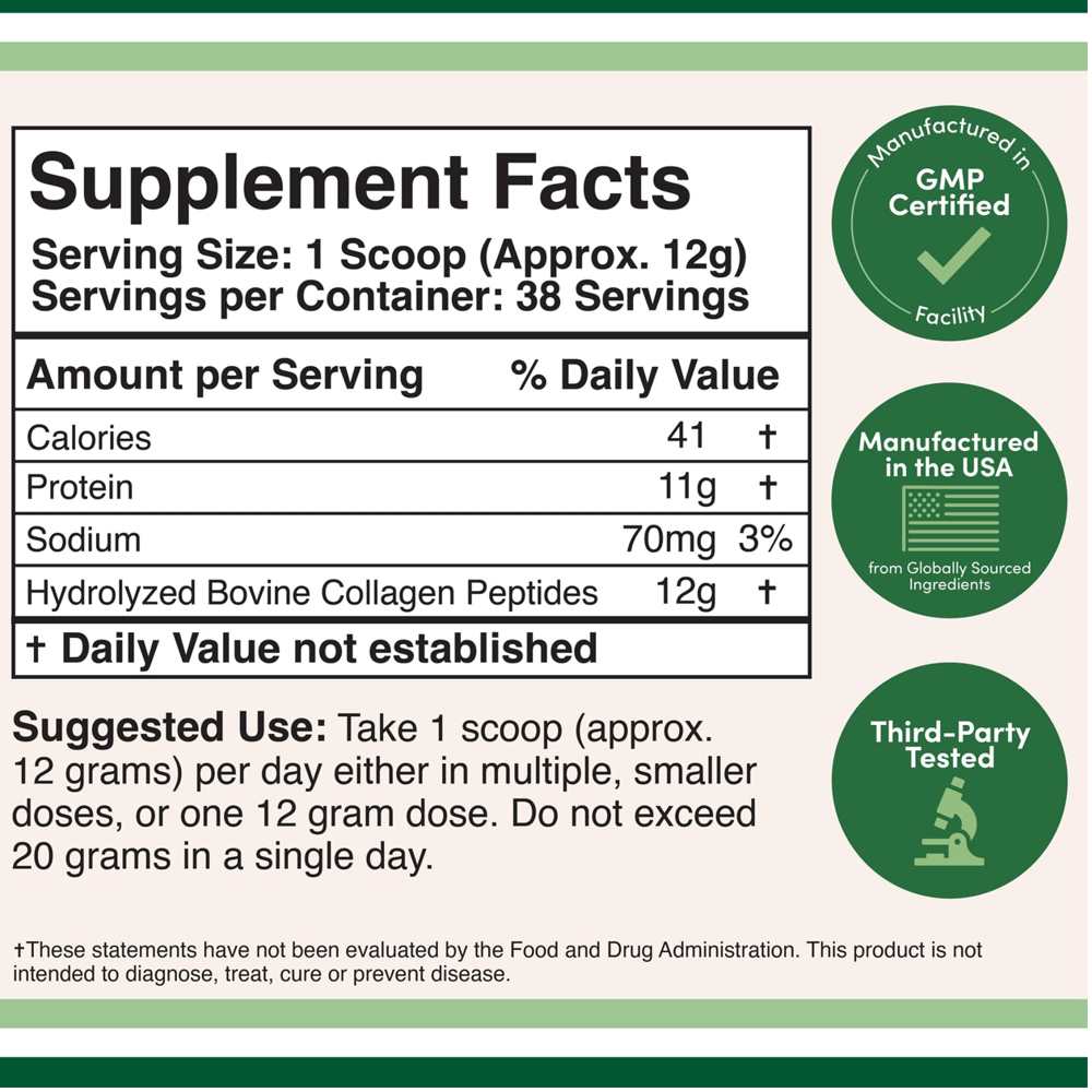 Grass-Fed Collagen Peptides Powder by Double Wood – Types I, Ii, Iii – 456 G thumbnail 2