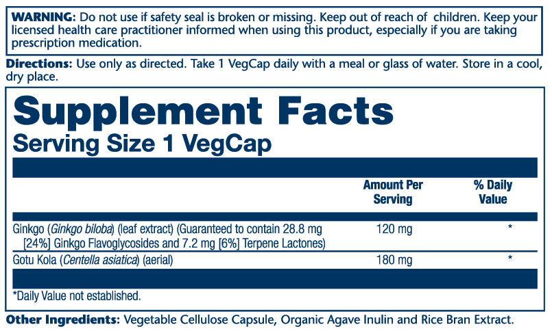 Solaray Ginkgo Biloba Extract, One Daily 120mg 30 Caps thumbnail 2