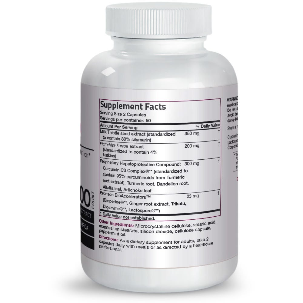 Bronson Vitamins Liver Detox™ Formula 100 Caps thumbnail 3