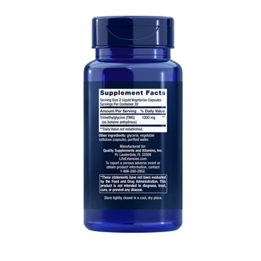 Life Extension Tmg 500 Mg, 60 Liquid Vegetarian Capsules thumbnail 2