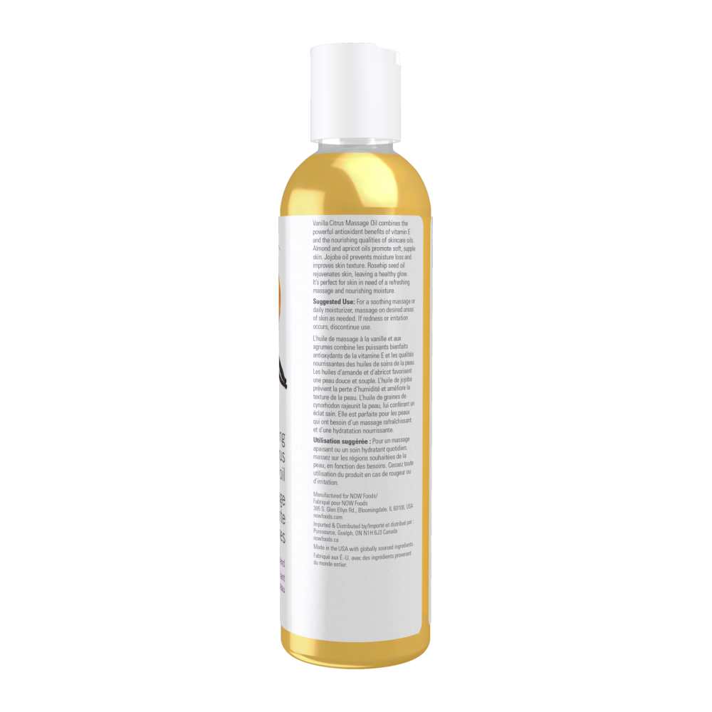 Now Foods Refreshing Massage Oil – Vanilla Citrus Aromatherapy Blend – Body & Massage Oil – 237 M L thumbnail 2