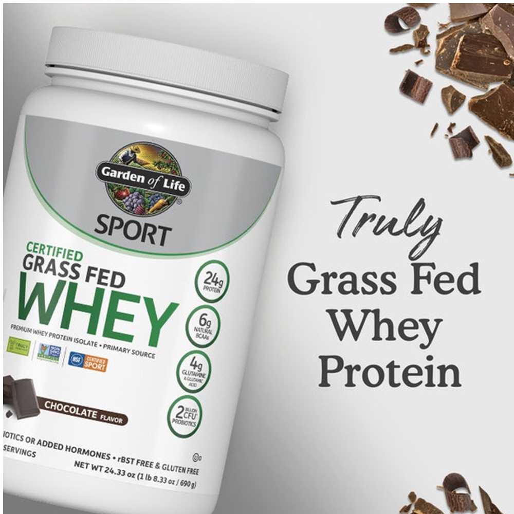 Garden of Life Sport Certified Grass Fed Whey Powder - Chocolate 690g thumbnail 2