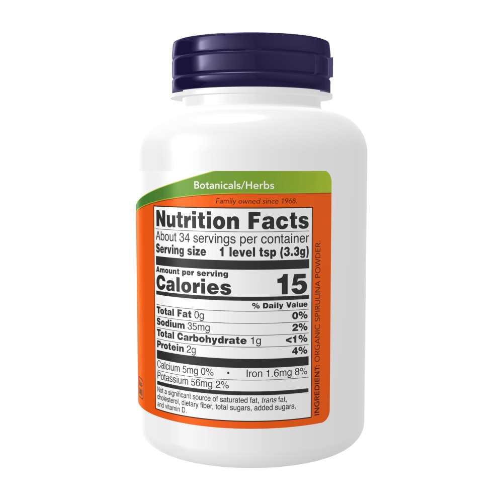 Now Foods Organic Spirulina Powder – Rich in Nutrients & Antioxidants – 113g thumbnail 2