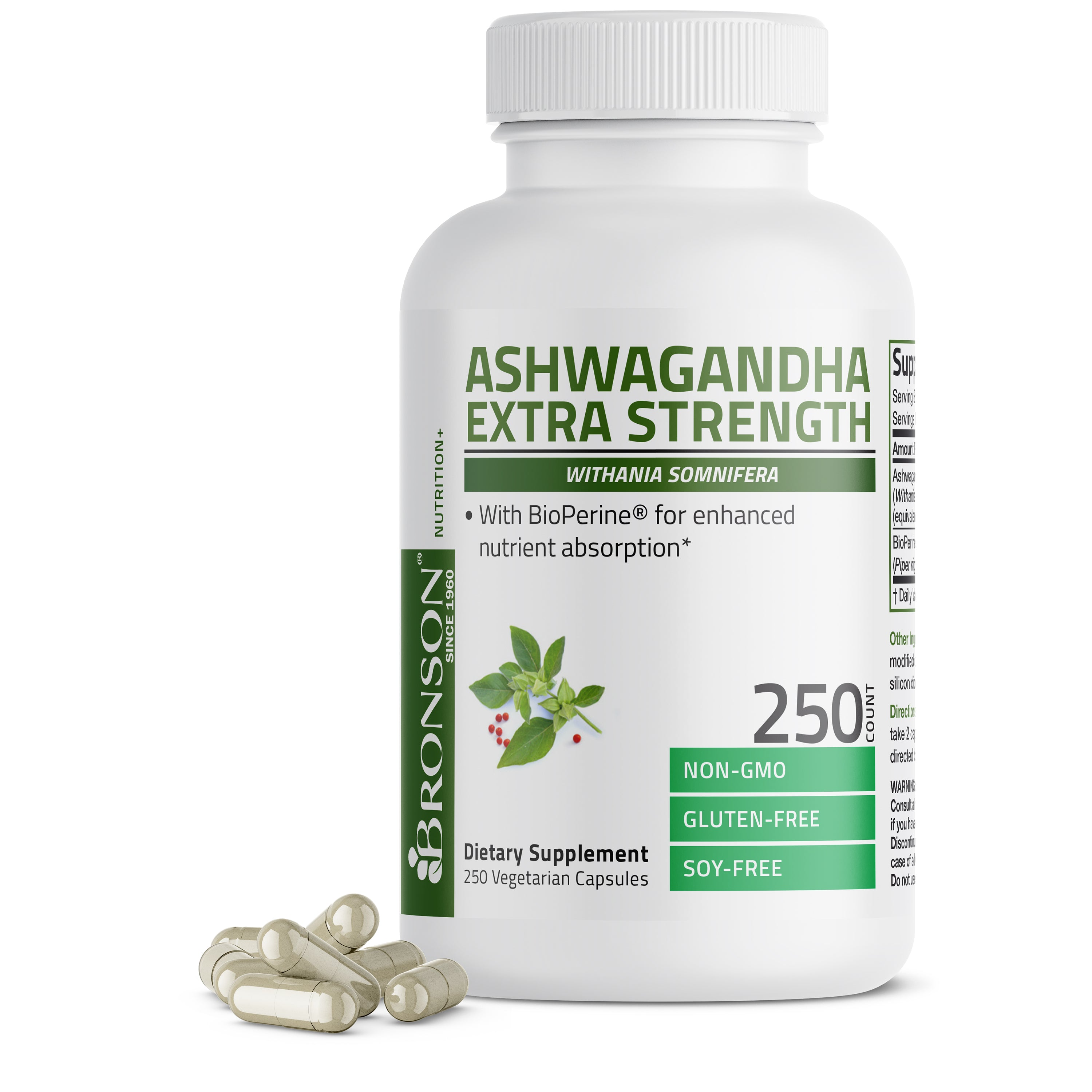 Bronson Vitamins Ashwagandha Extra Strength - 3,000 Mg 60 Caps thumbnail 4