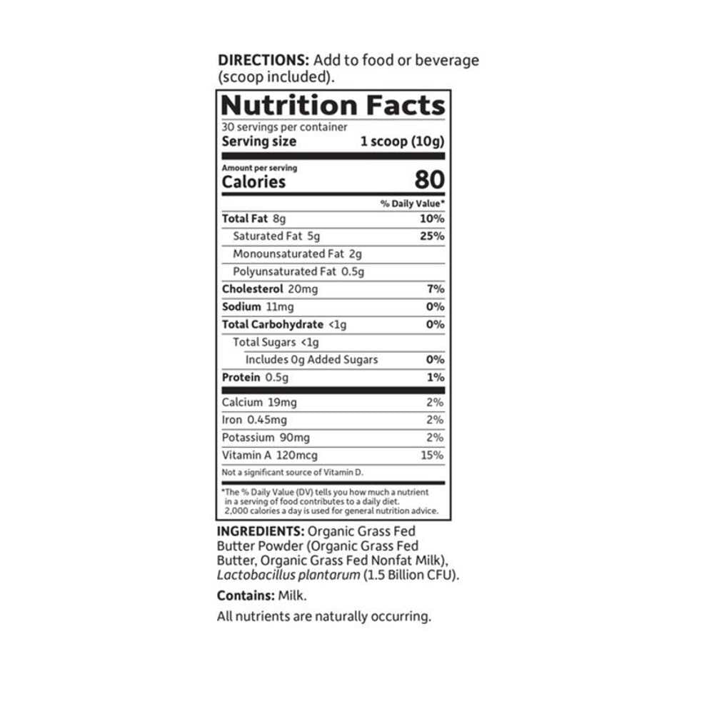 Garden of Life Dr. Formulated Keto Organic Grass Fed Butter 10.58oz (300g) Powder thumbnail 2