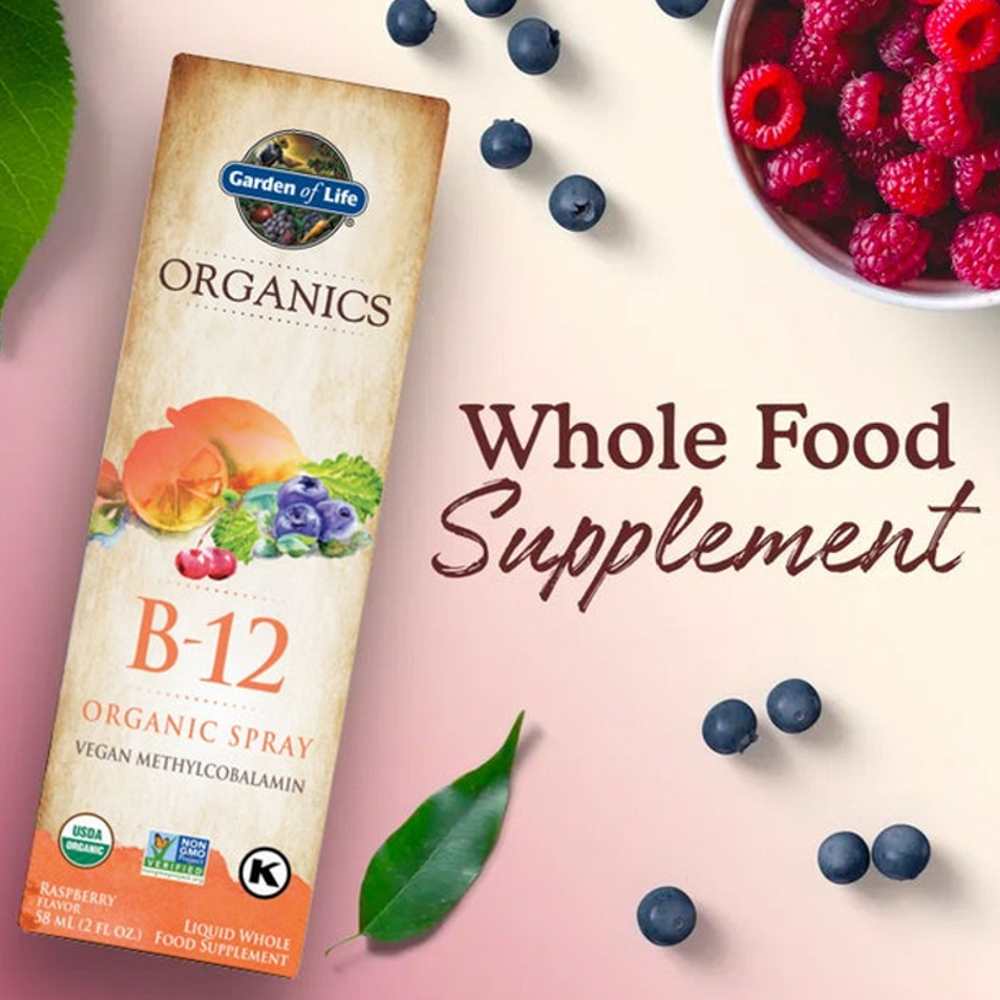 Garden of Life Organics B-12 Organic Spray Raspberry 2 Fl Oz (58ml) Liquid thumbnail 2