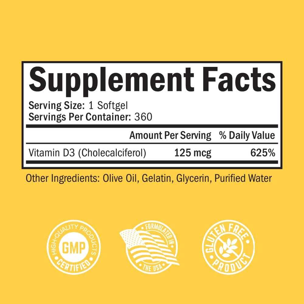 Bio Schwartz Vitamin D3 5000 Iu – 360 Softgels thumbnail 2