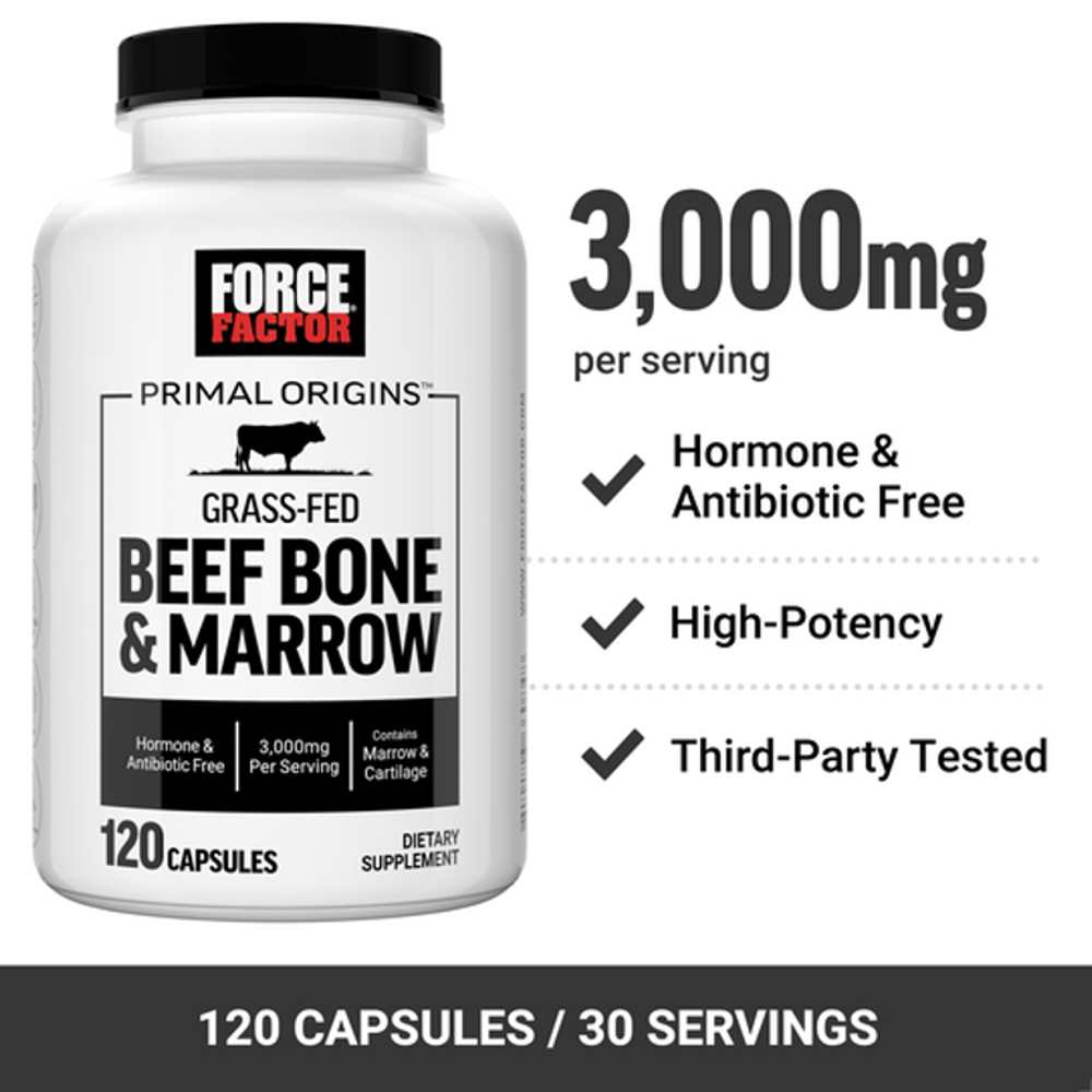 Force Factor Primal Origins Beef Bone & Marrow – 120 Capsules thumbnail 2