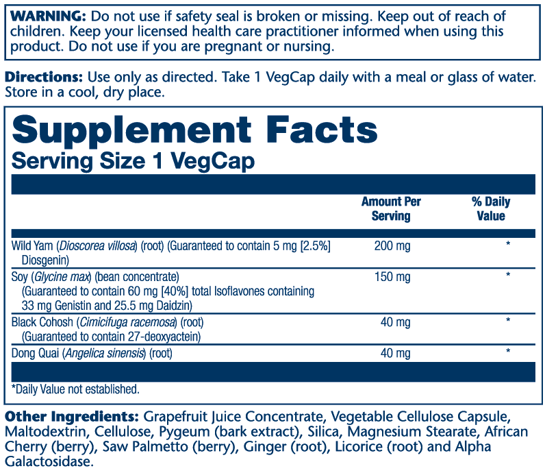 Solaray Phyto Estrogen, One Daily 30 Caps thumbnail 2