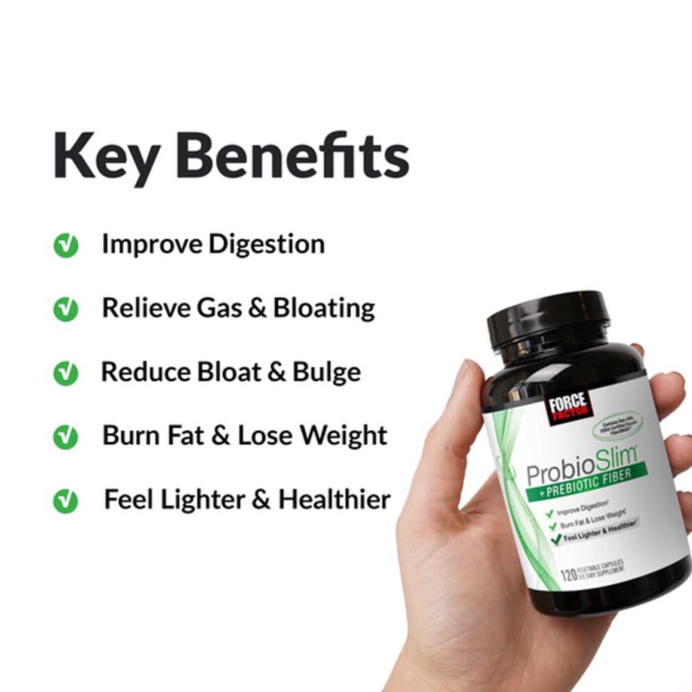 Force Factor Probio Slim + Prebiotic Fiber – 120 Capsules thumbnail 2