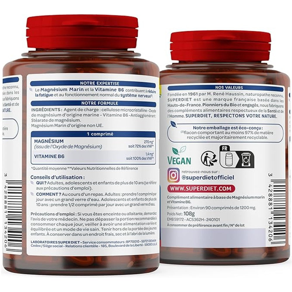 SuperDiet Marine Magnesium with Vitamin B6 - 90 Units thumbnail 2