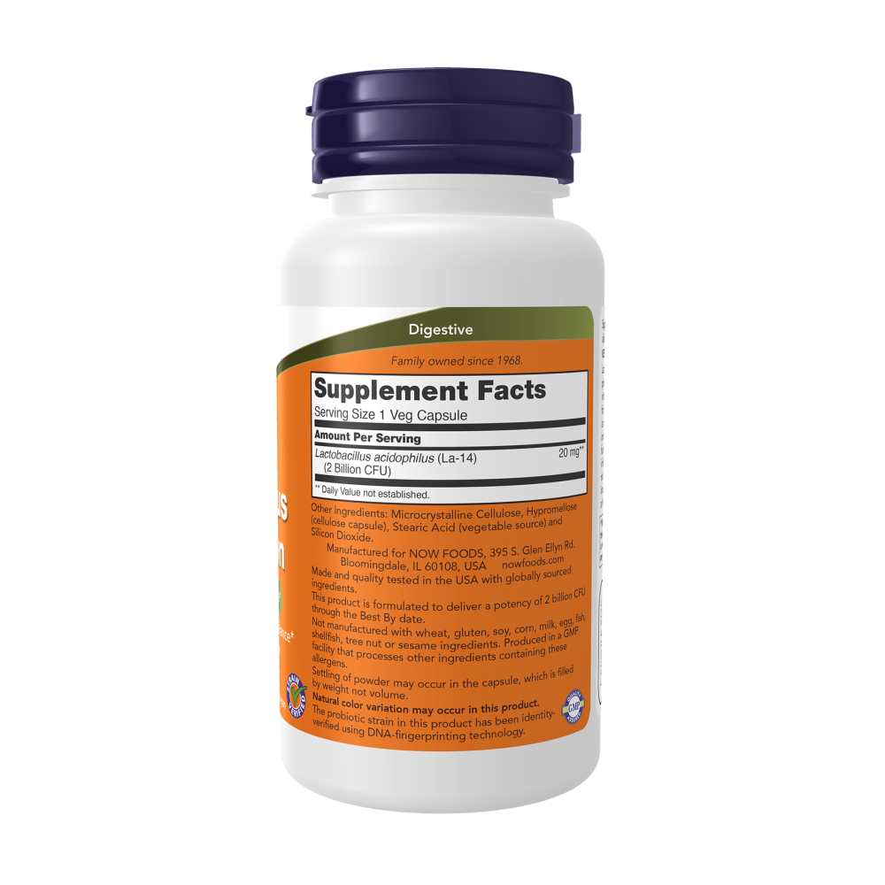 Now Foods Acidophilus Two Billion – Probiotic for Healthy Intestinal Flora – Dairy, Soy & Gluten Free – 100 Veg Capsules thumbnail 2