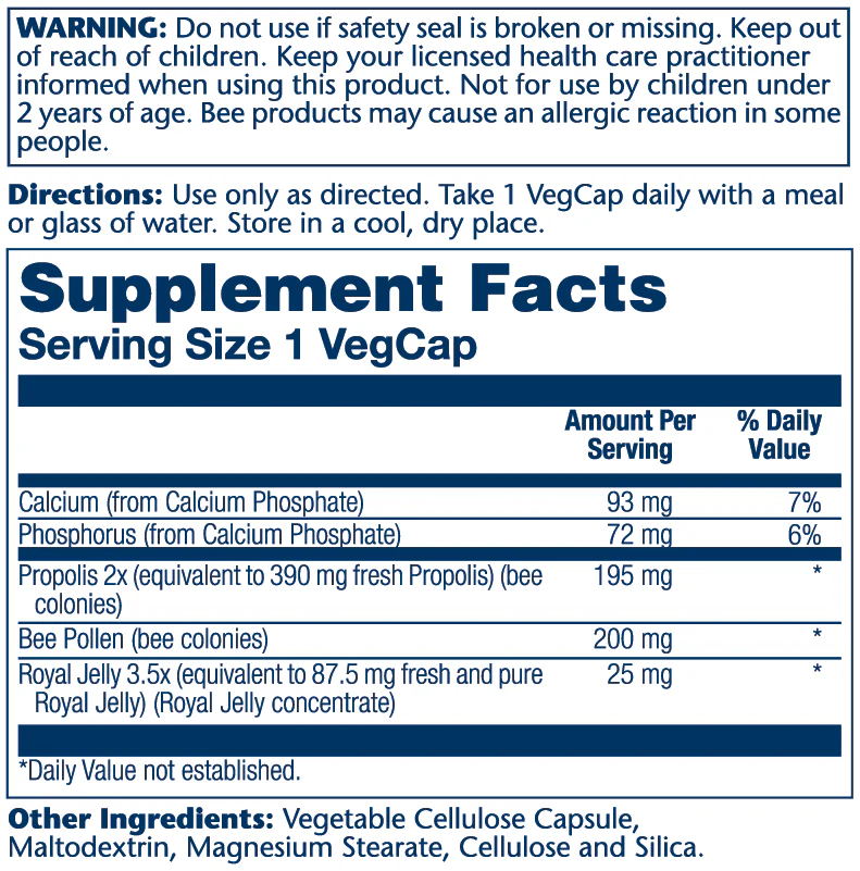 Solaray Propolis Plus, Immune System Support 90 Caps thumbnail 2