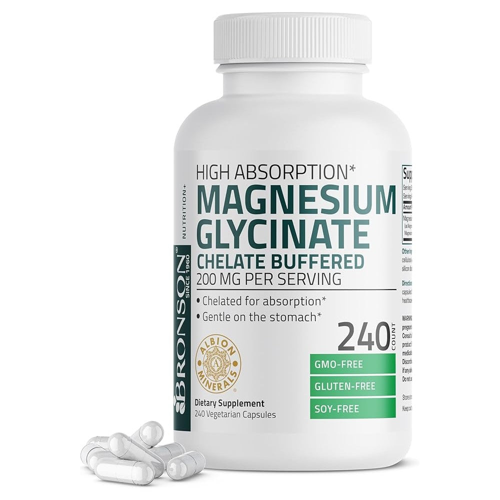 Bronson Magnesium Glycinate 200 mg High Absorption Chelated Buffered thumbnail 4