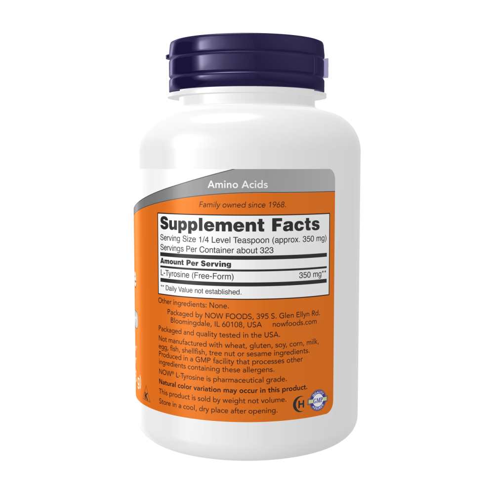 Now Foods L-Tyrosine Pure Powder – 113g – Mental Alertness & Neurotransmitter Support thumbnail 2