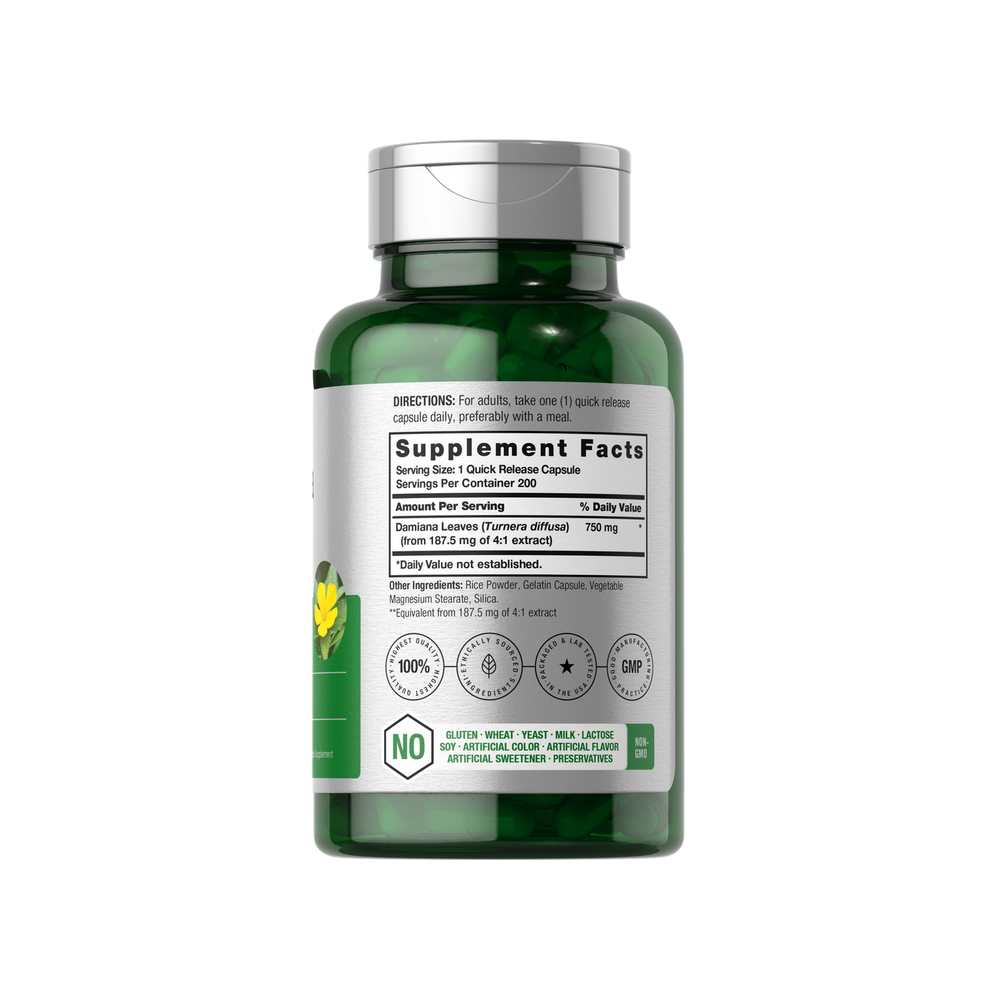 Horbäach Damiana Leaf 750mg | 200 Capsules thumbnail 2
