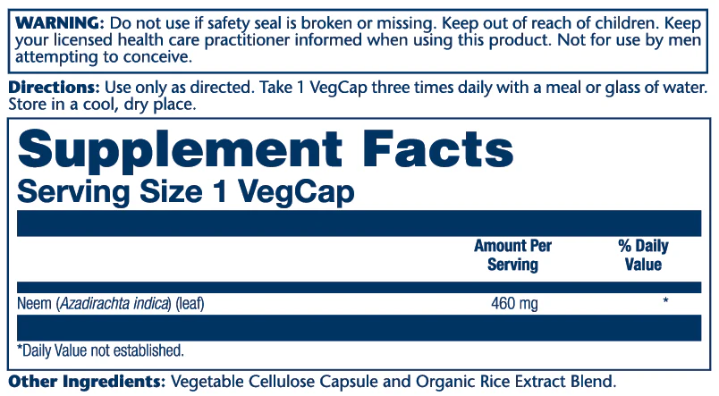 Solaray Neem Leaf 460mg 100 Caps thumbnail 2