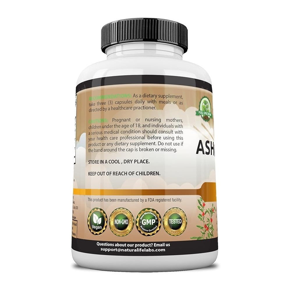 Naturalife Labs Ashwagandha 2100mg with Black Pepper - Stress Relief & Mood Enhancer thumbnail 2