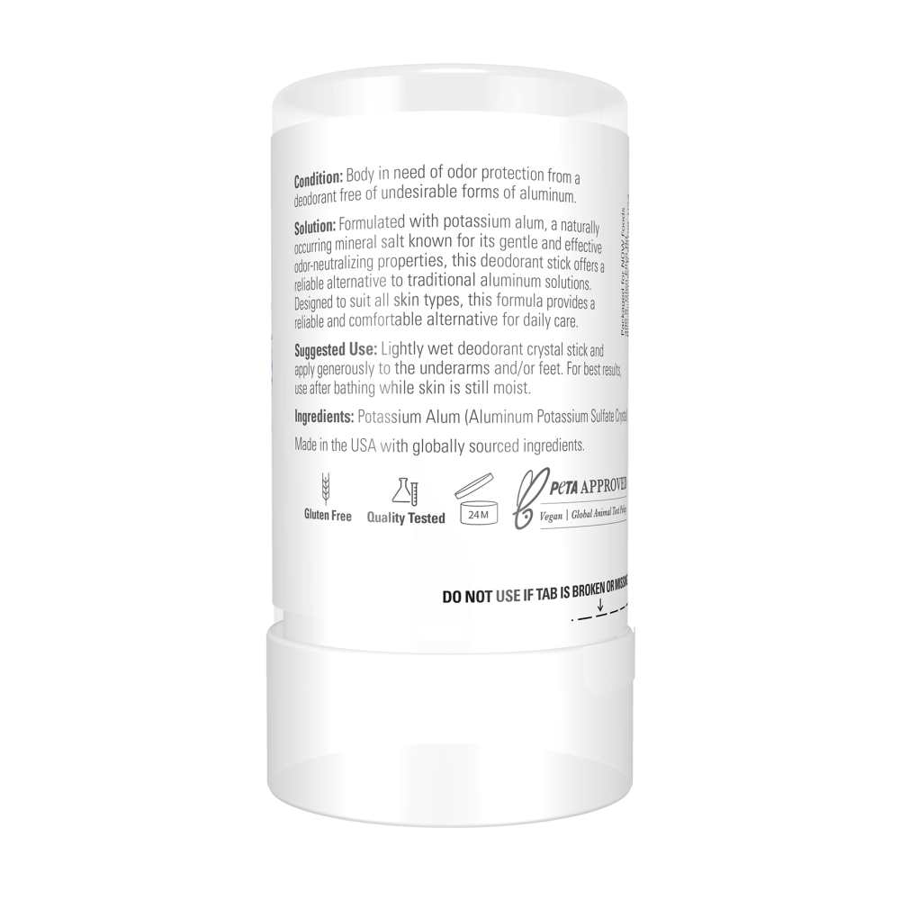 Now Nature's Deodorant Stick (stone) – Long-Lasting Mineral Salt Formula – Aluminum-Free Body Deodorant – 120 G thumbnail 2