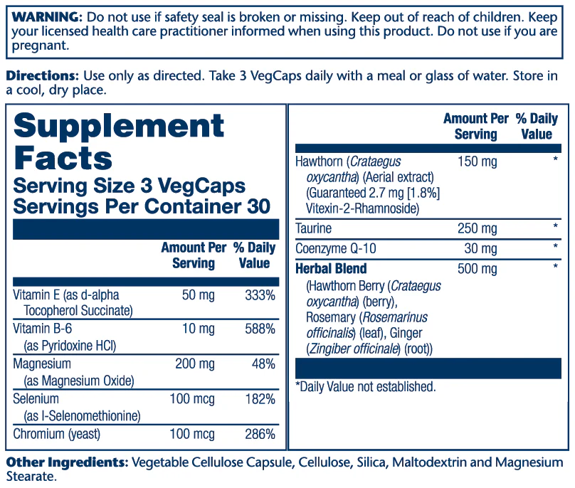 Solaray Hawthorn Cardio Support Blend 90 Caps thumbnail 2