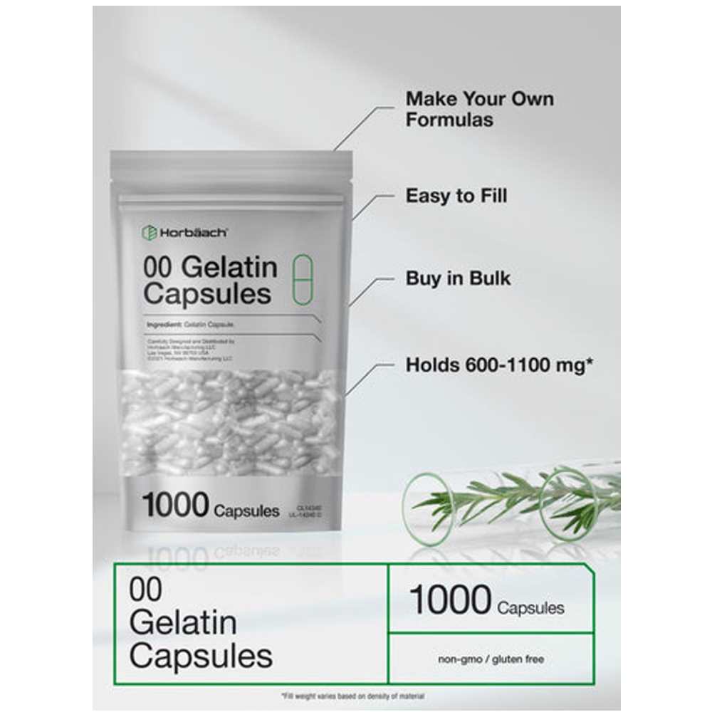 Horbäach Empty Capsules Size 00 | 1000 Gelatin Capsules thumbnail 2