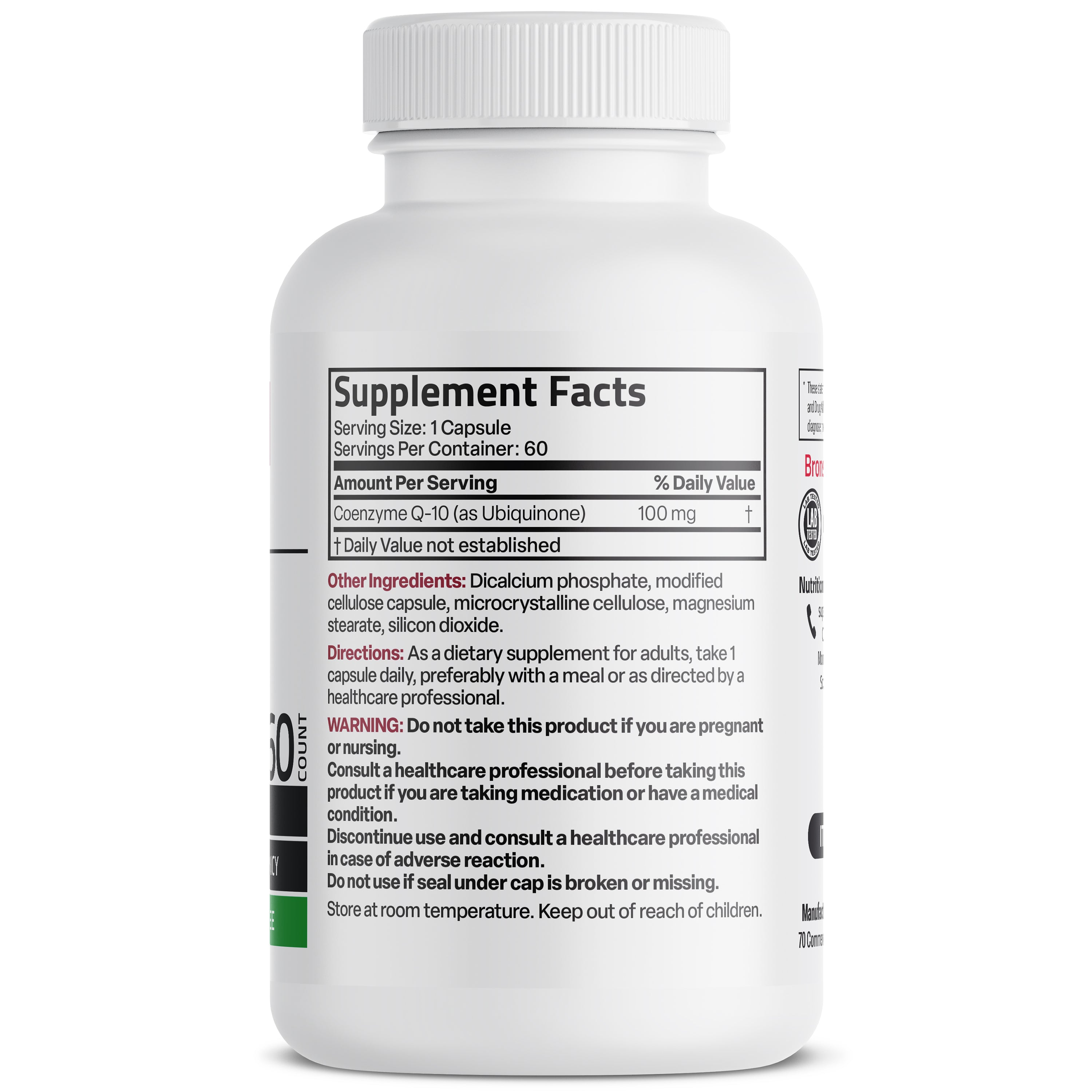 Bronson Vitamins Co Q10 - 100 Mg 60 Caps thumbnail 2