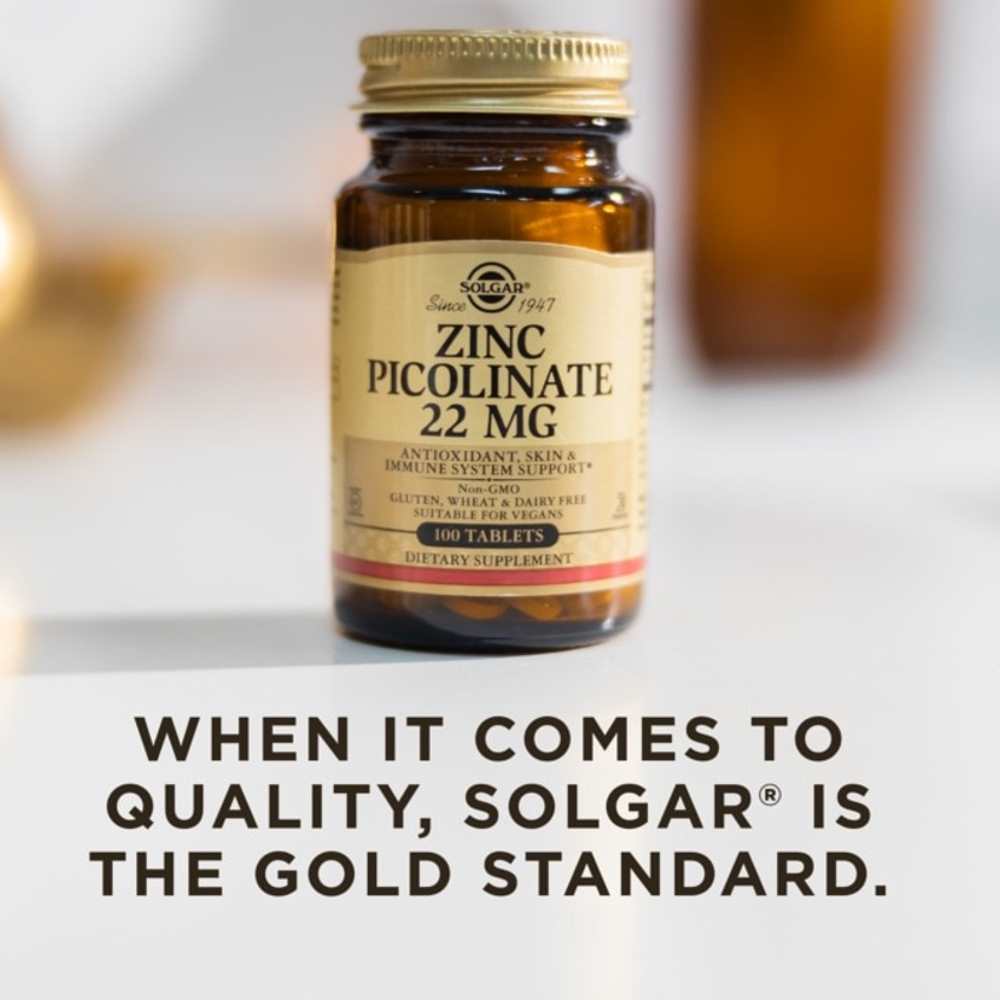 Solgar Zinc Picolinate 22 Mg 100 Tablets thumbnail 2