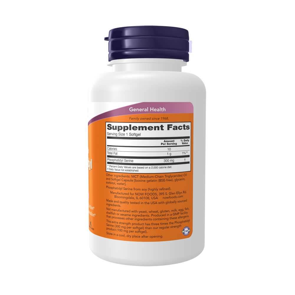 Now Foods Phosphatidyl Serine 300 Mg Extra Strength – 50 Softgels thumbnail 2