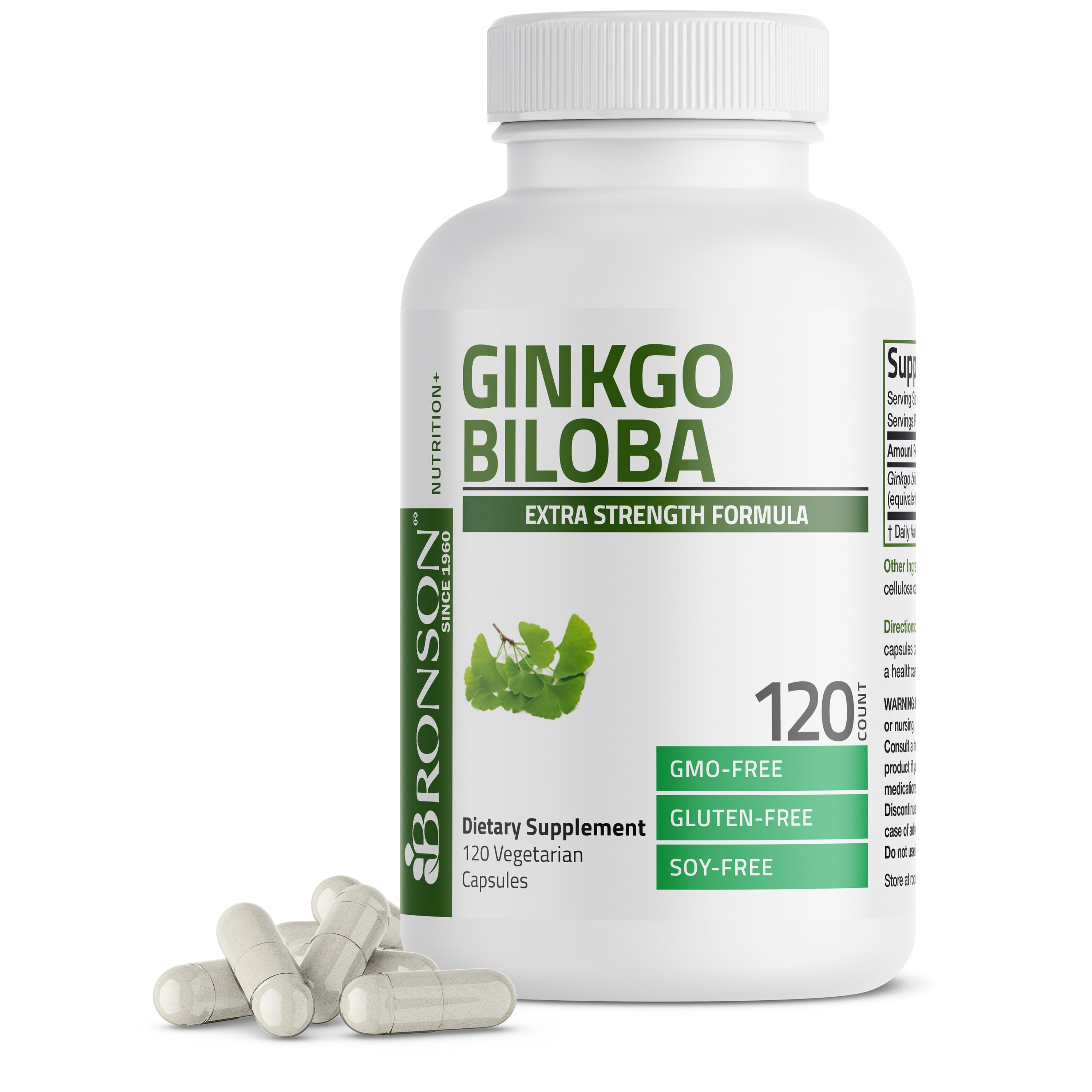 Bronson Vitamins Ginkgo Biloba - 500 Mg 90 Caps thumbnail 2