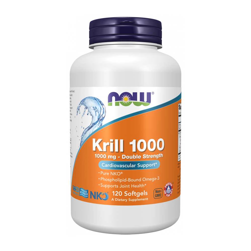 Now Foods Krill 1000mg – Double Strength Omega-3 for Heart & Joint Health – 60 Softgels thumbnail 2
