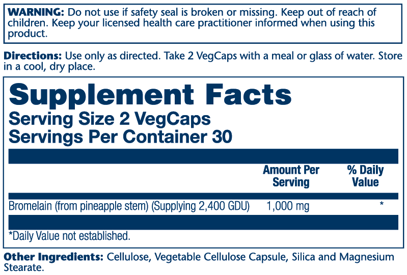 Solaray Bromelain 1000mg 60 Caps thumbnail 2