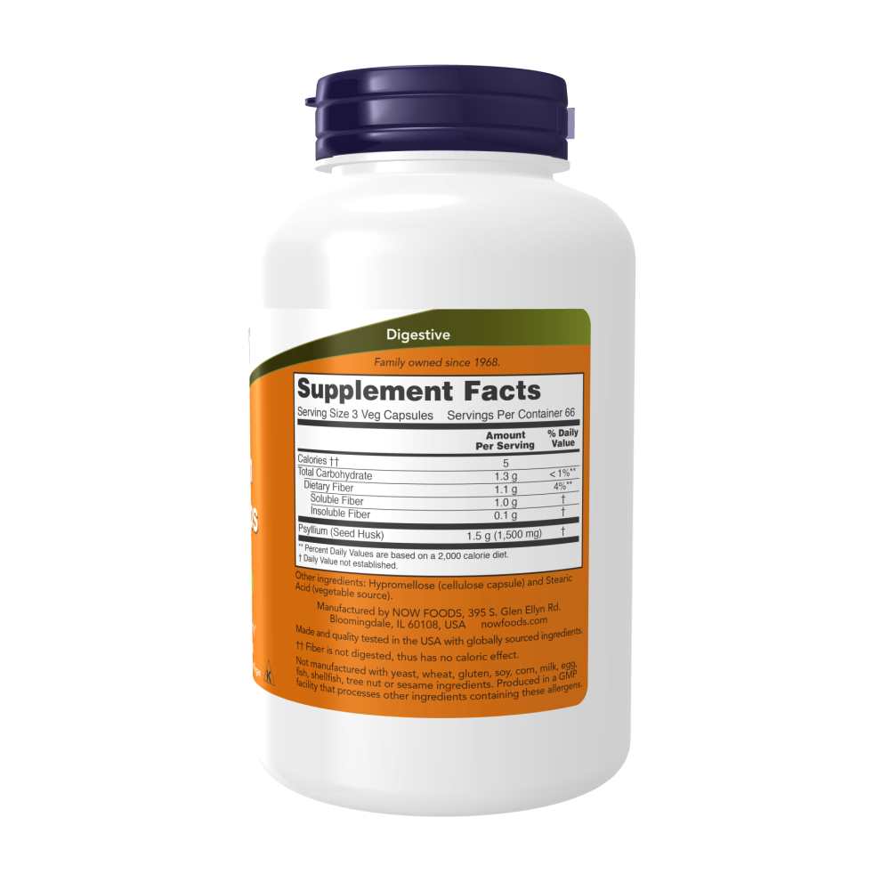 Now Foods Psyllium Husk Capsules – Intestinal Health & Natural Digestive Support | 200 Count thumbnail 3