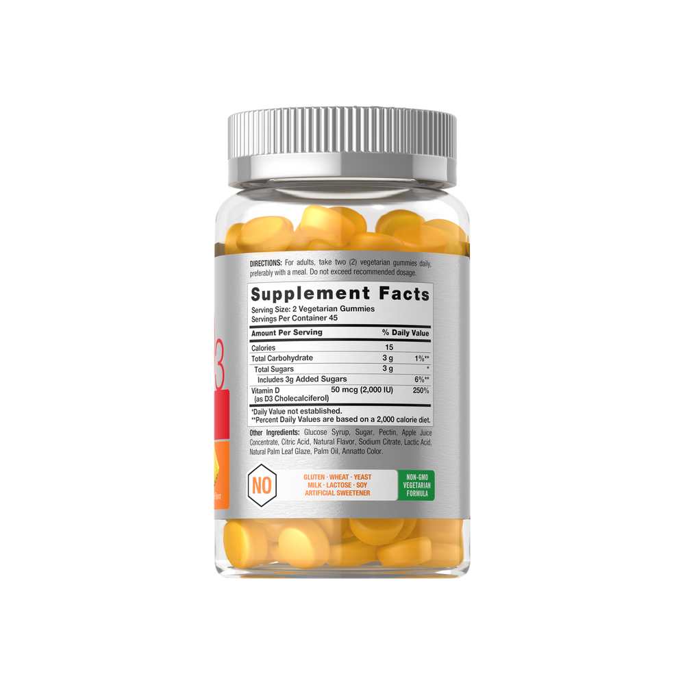 Horbäach Vitamin D-3 2000 Iu per Serving | 90 Gummies thumbnail 2