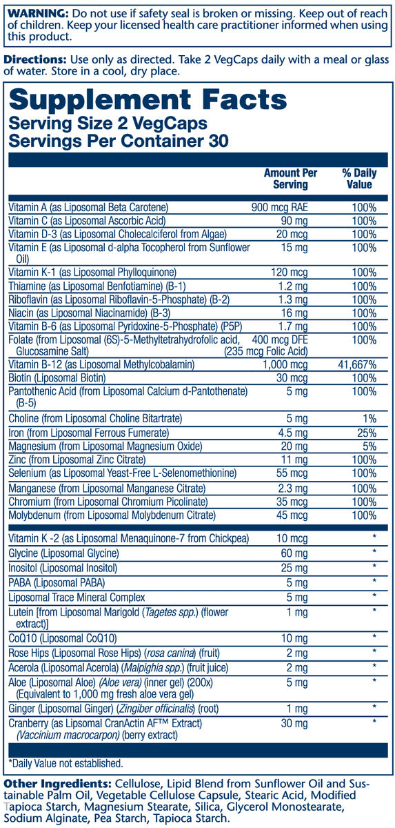 Solaray Liposomal Multivitamin Women's 50+ 60 caps thumbnail 2