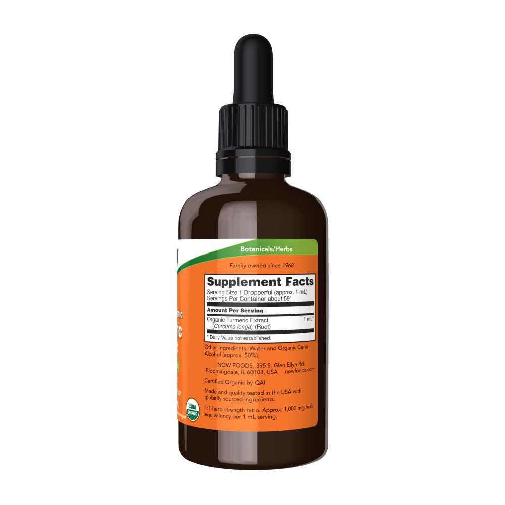 Now Foods Certified Organic Turmeric Extract – 2 Fl Oz thumbnail 2