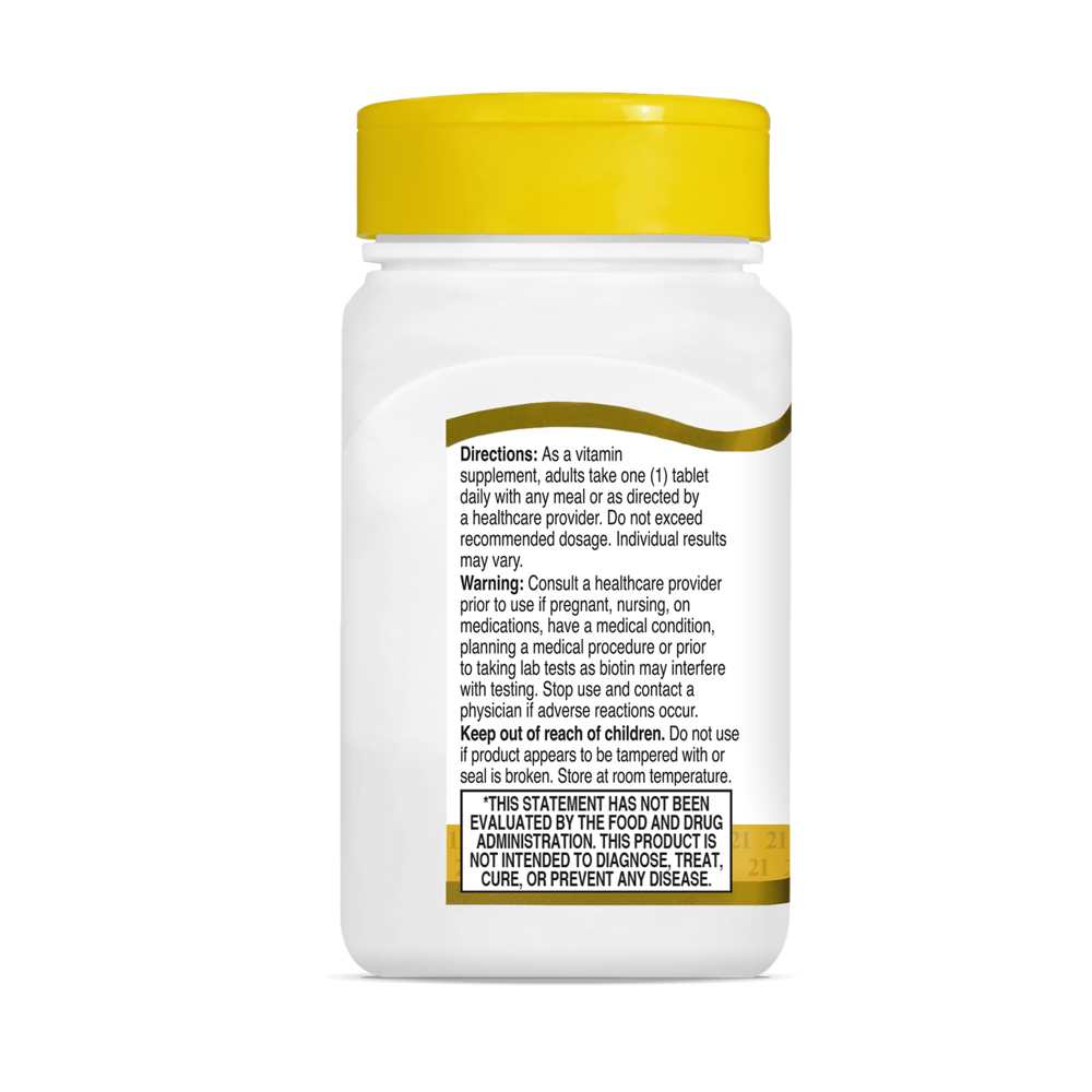 21st Century Biotin 800 Mcg 110 Easy to Swallow Tablets thumbnail 2