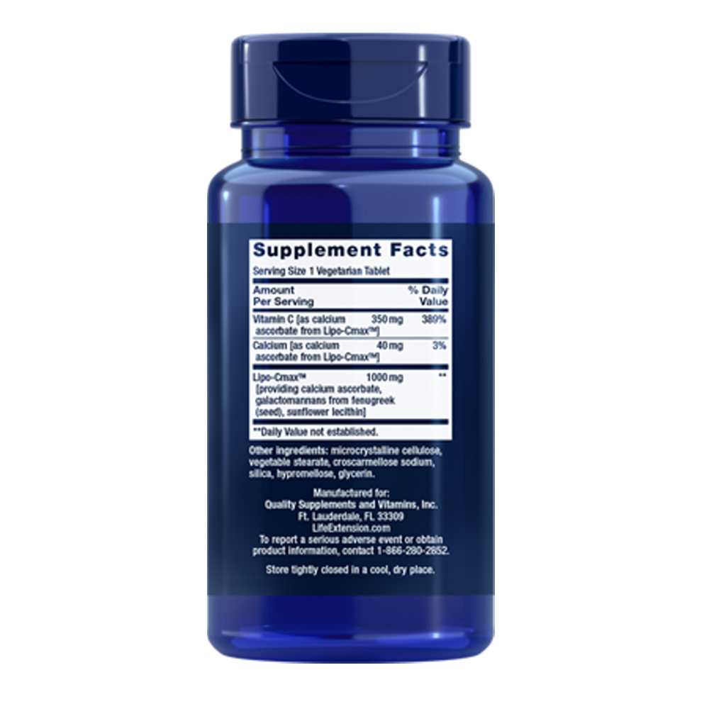 Life Extension Vitamin C 24-Hour Liposomal Hydrogel™ Formula 60 Vegetarian Tablets thumbnail 2