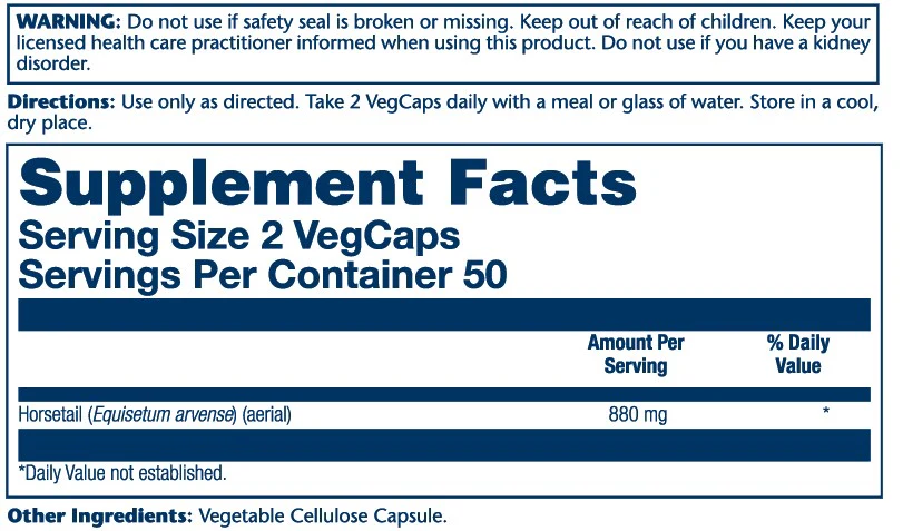 Solaray Horsetail Aerial 880mg 100 Caps thumbnail 2