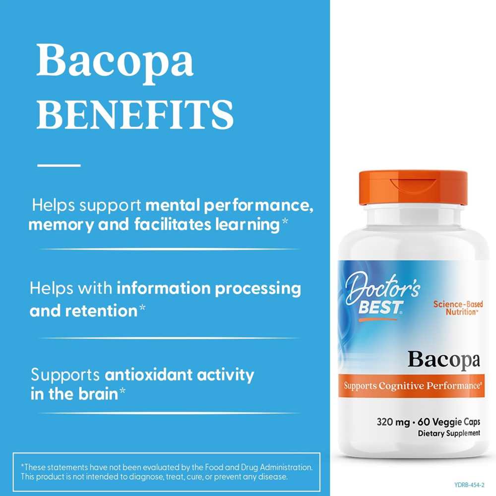 Doctor's Best Bacopa with Synapsa, 320 Mg, 60 Veggie Caps thumbnail 2