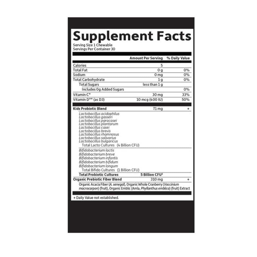 Garden of Life Dr. Formulated Probiotics Organic Kids+ Shelf-Stable Strawberry Banana 30 Chewables thumbnail 2