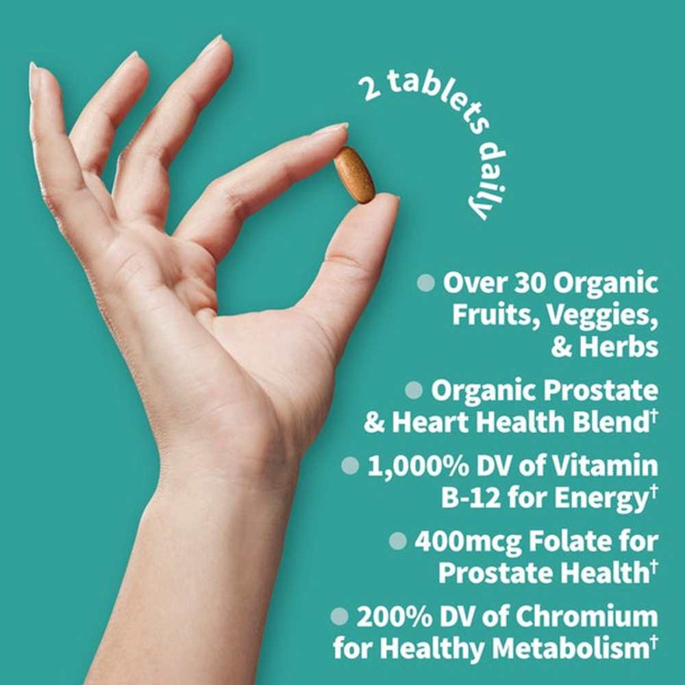 Garden of Life Organics Men's 40+ Multi 60 Tablets thumbnail 2