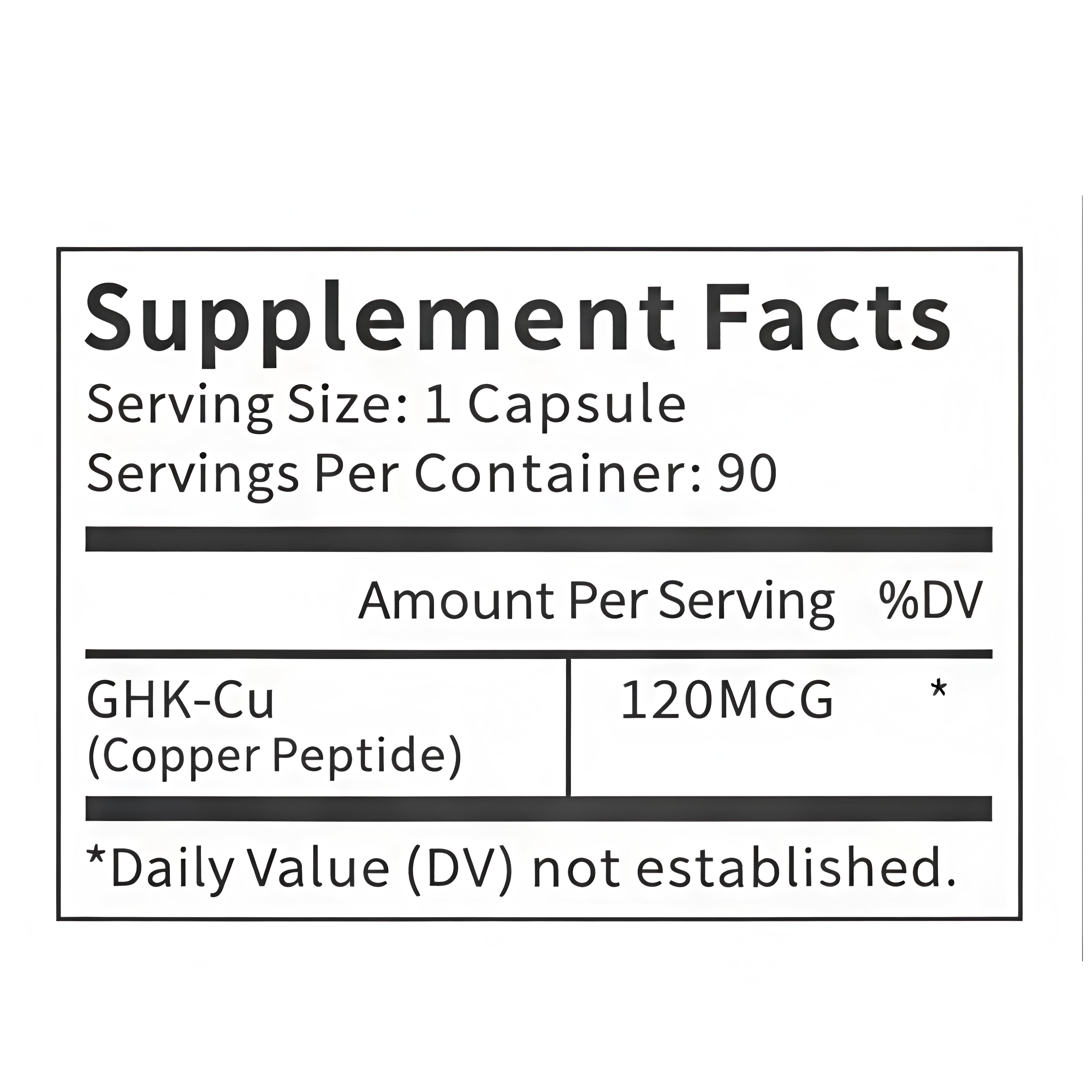 QUBIT GHK-Cu Copper Peptide Supplement for Skin & Hair, Easy 90 Capsules thumbnail 2