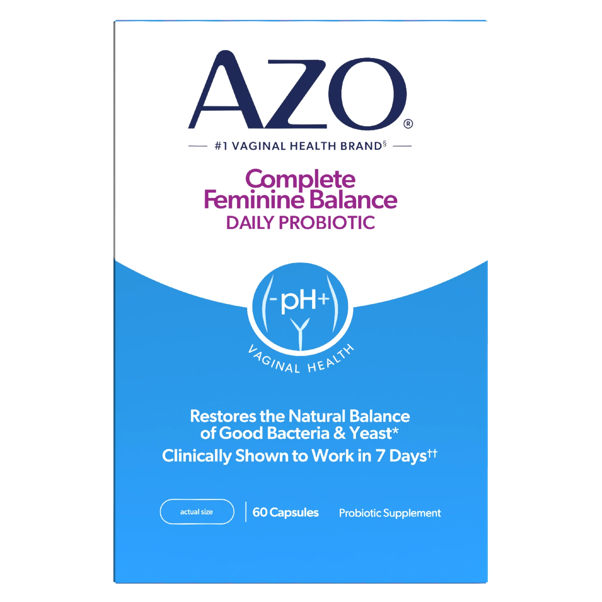 AZO Complete Feminine Balance Daily Probiotic - Supports Vaginal Health, Restores pH & Good Bacteria Balance, Clinically Proven, 30 Capsules thumbnail 4
