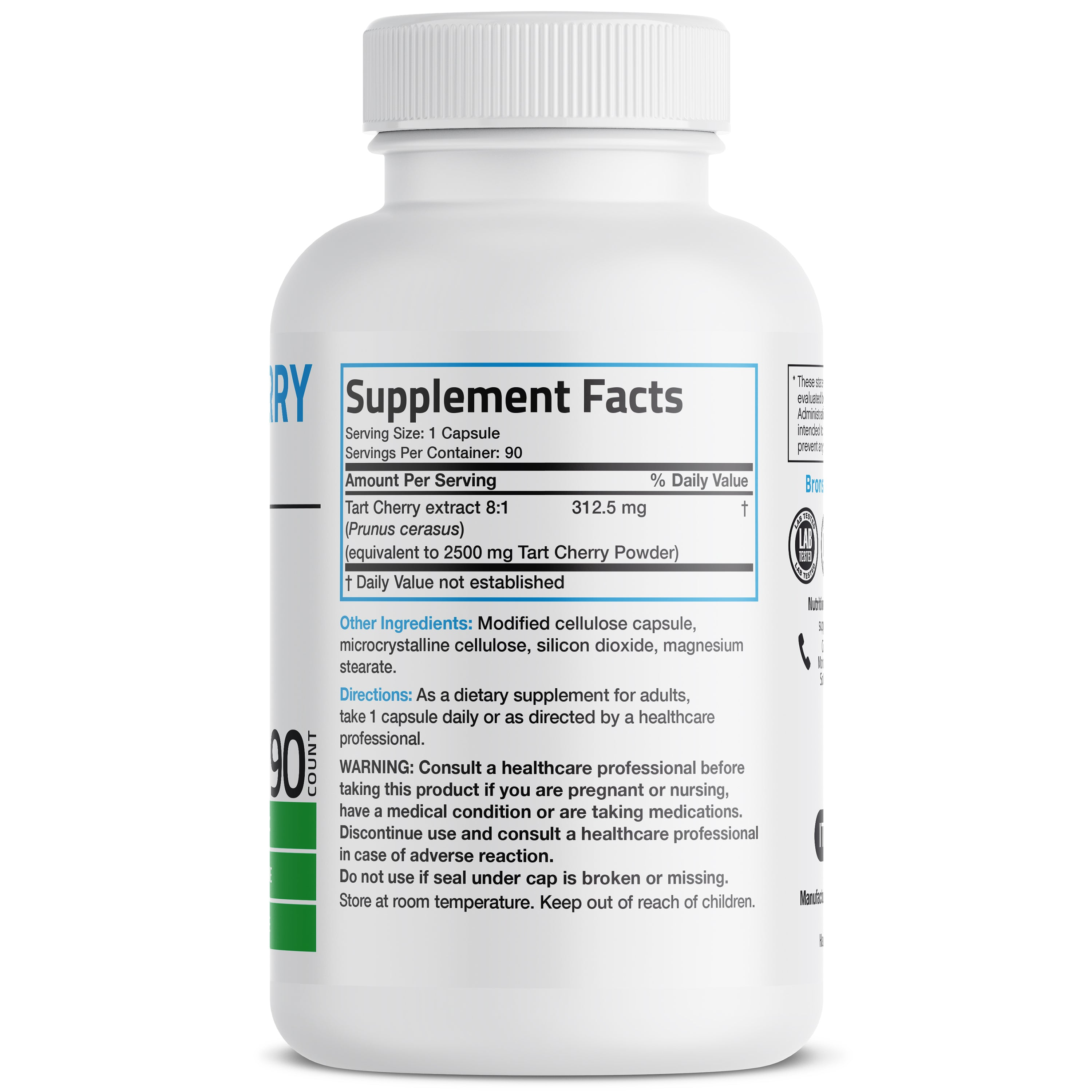 Bronson Vitamins Tart Cherry Extract - 2,500 Mg 90 Caps thumbnail 2