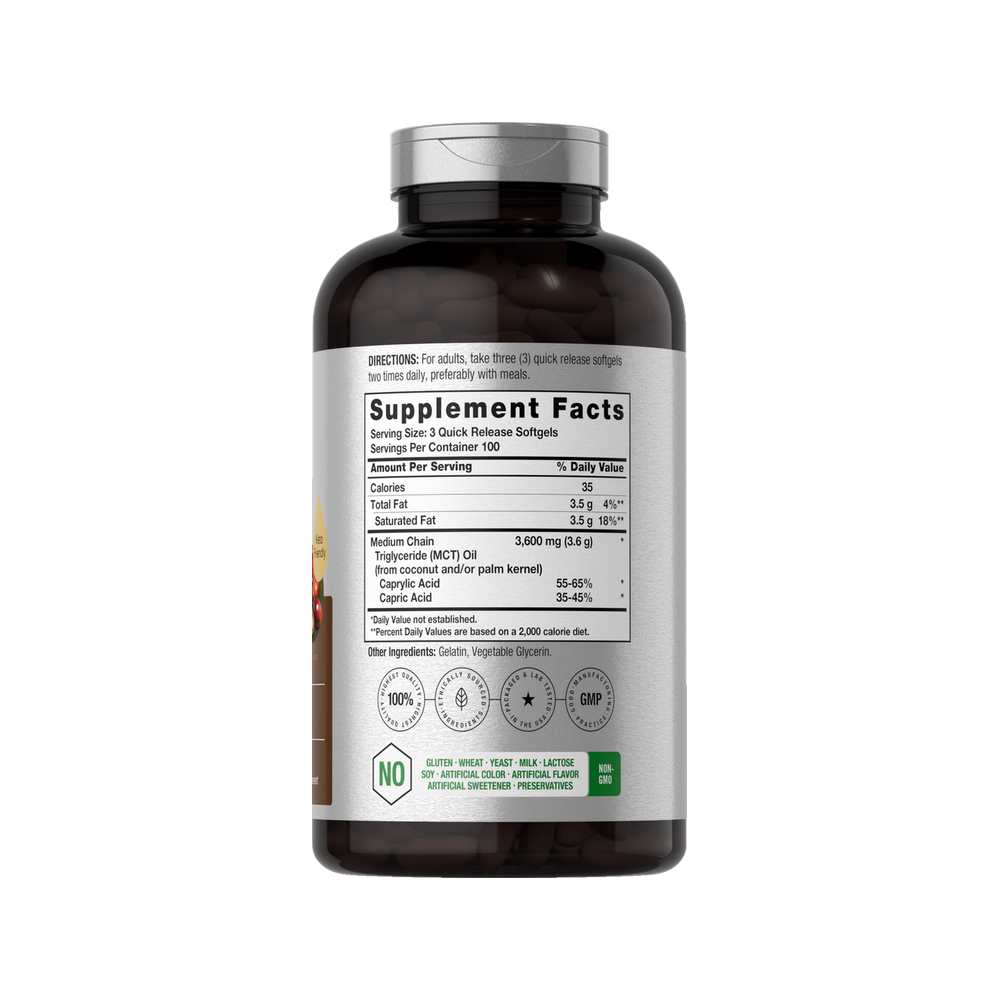 Horbäach Mct Oil 3600mg per Serving | 300 Softgels thumbnail 2
